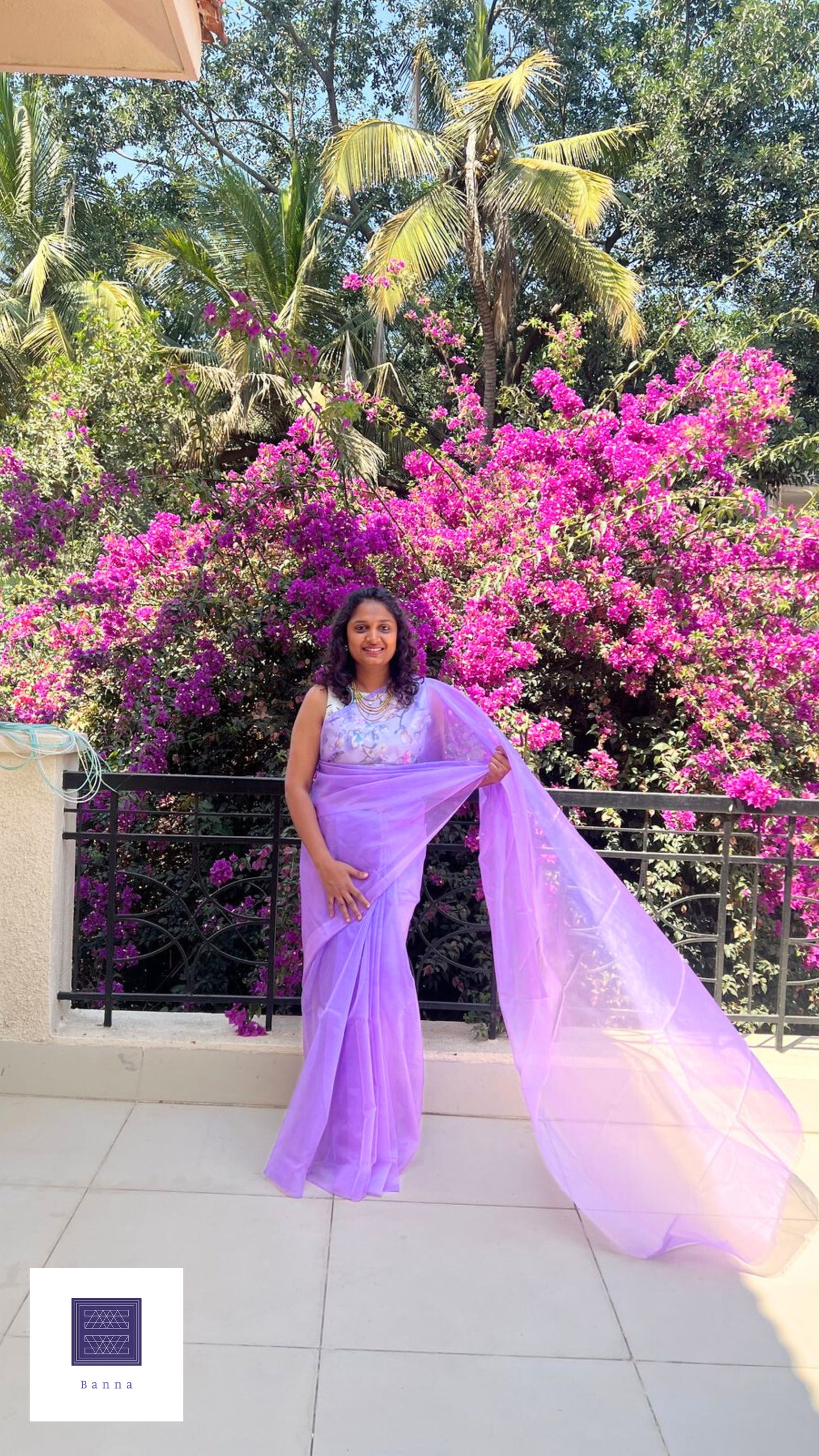 Lovely Lavender - Solid Organza dual Pastel Saree