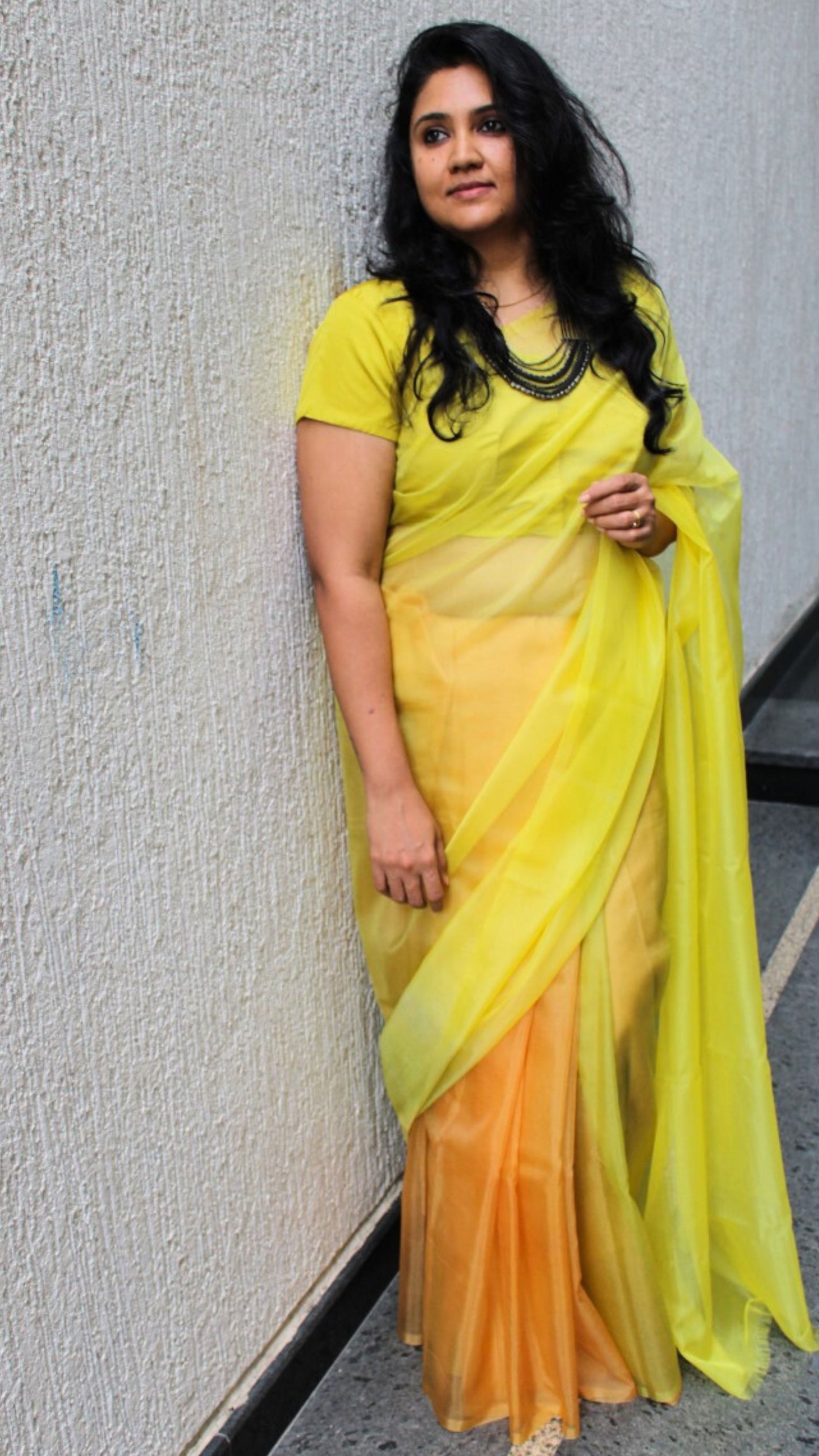 The fall hues - Banna's signature organza saree