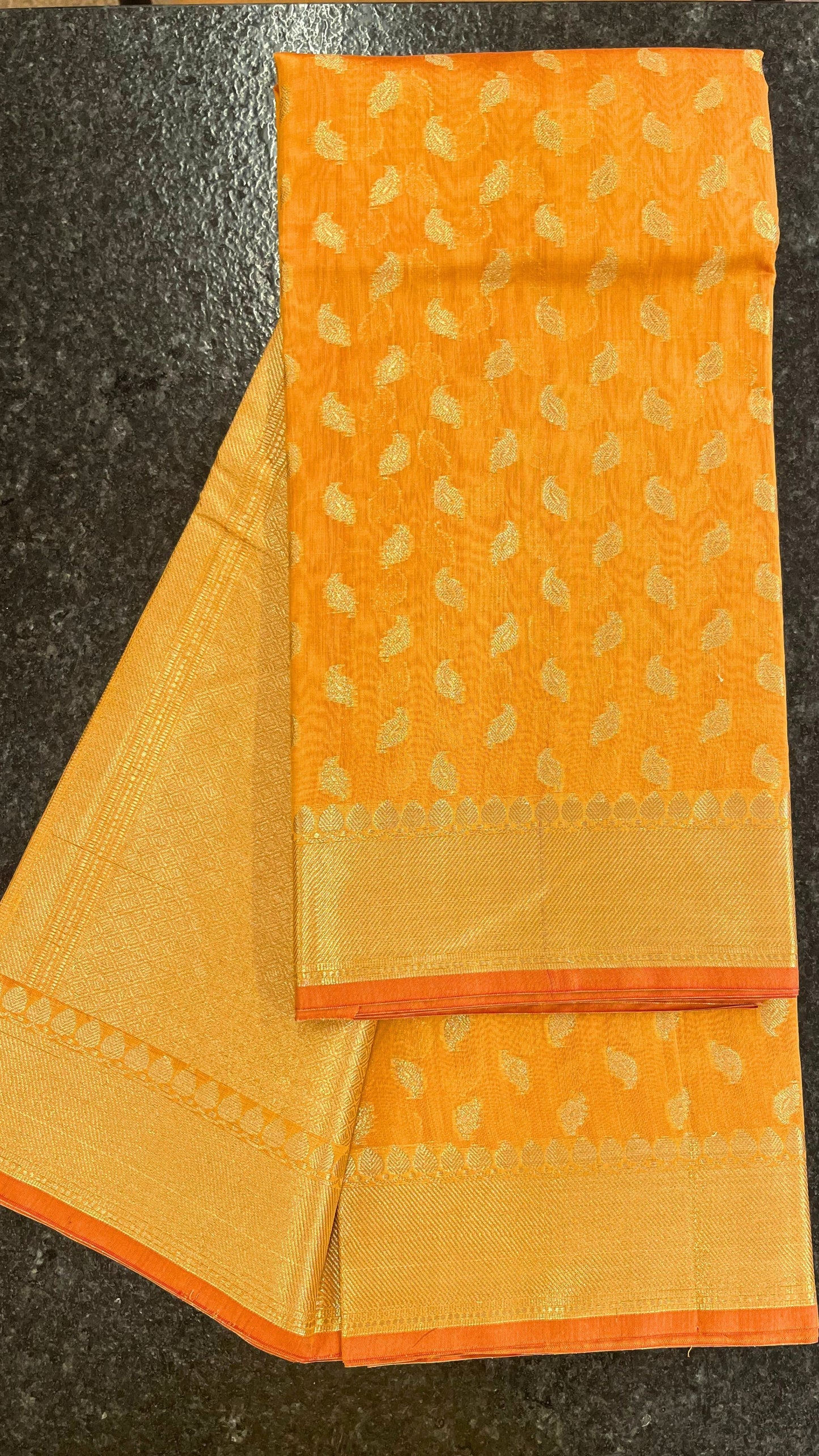 Cotton Silk Saree - Orange