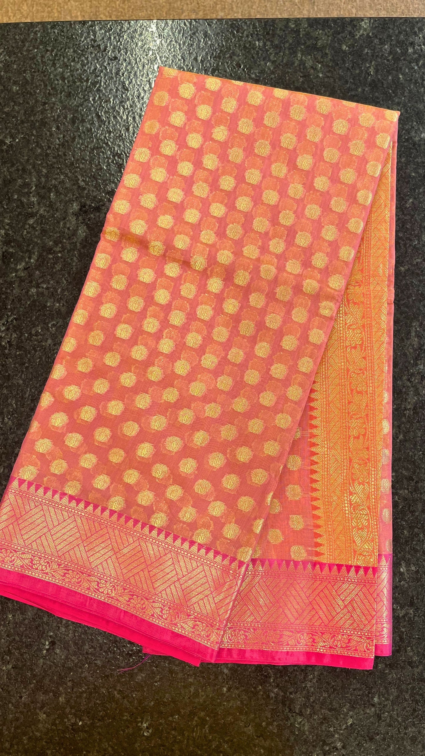 Cotton Silk Saree - Pink and Majenta