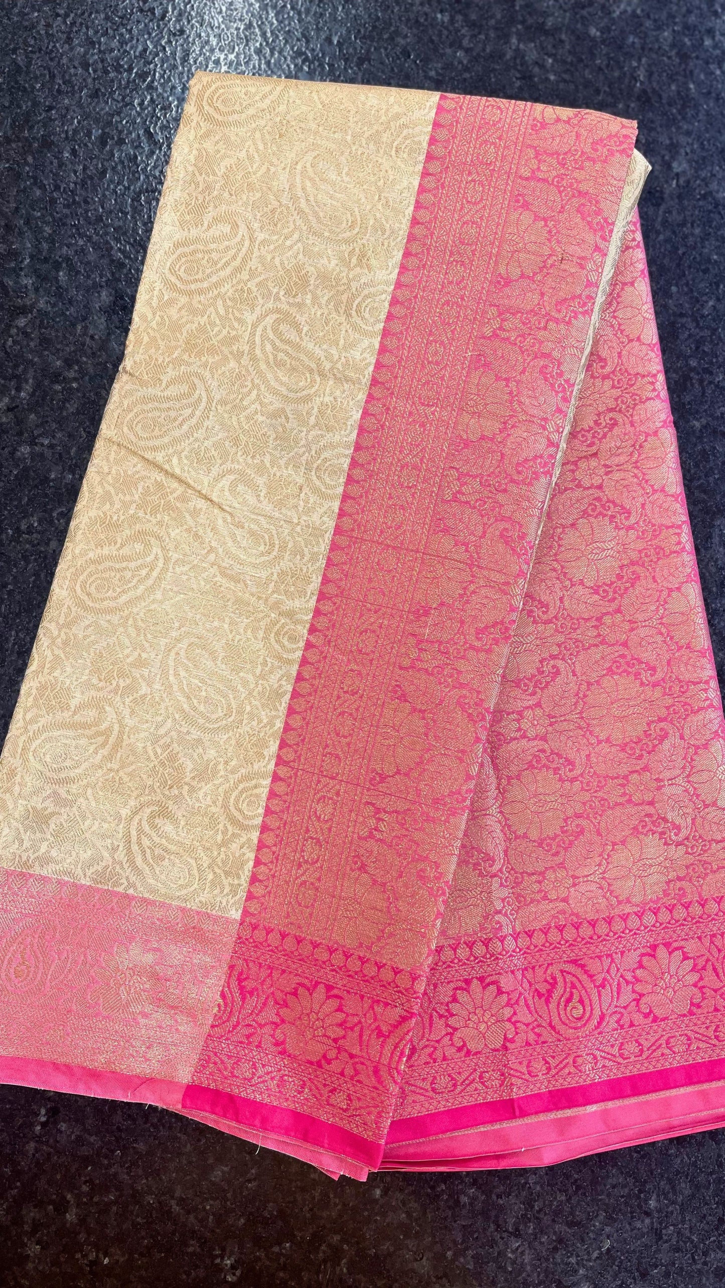 Cotton Silk Saree - Off White and Pink