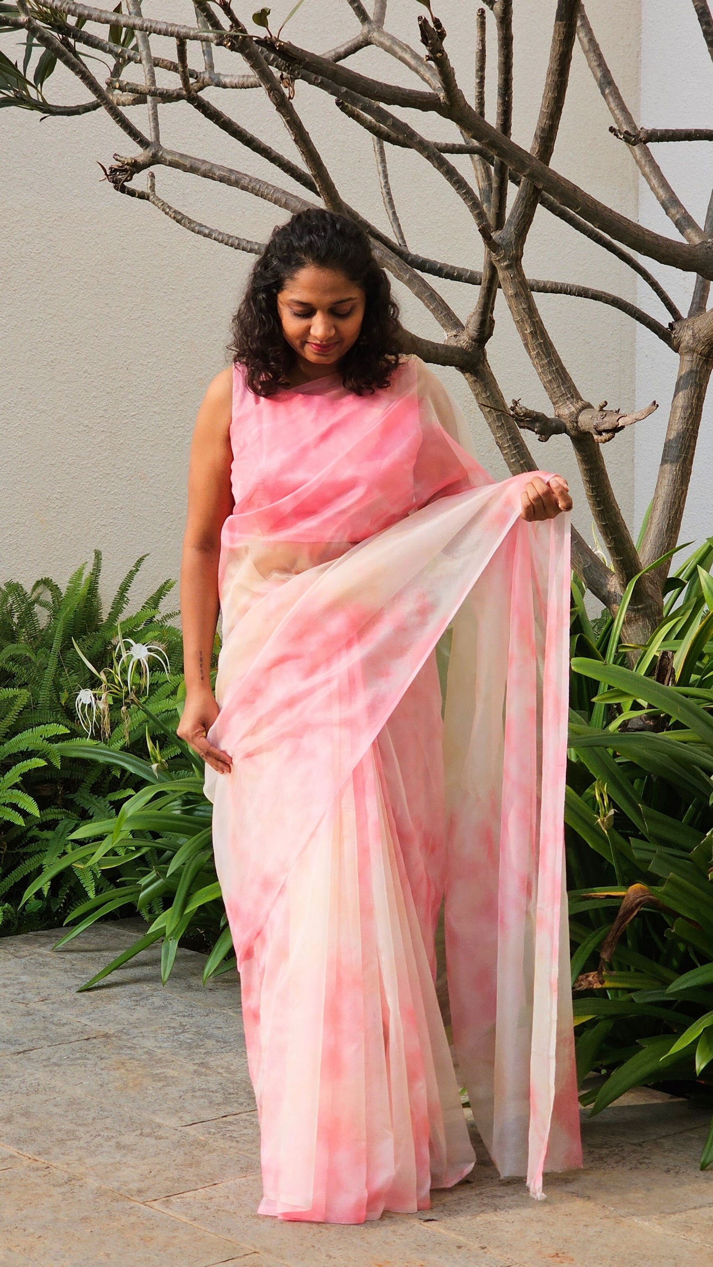 Cherry Blossom - Banna's signature organza saree