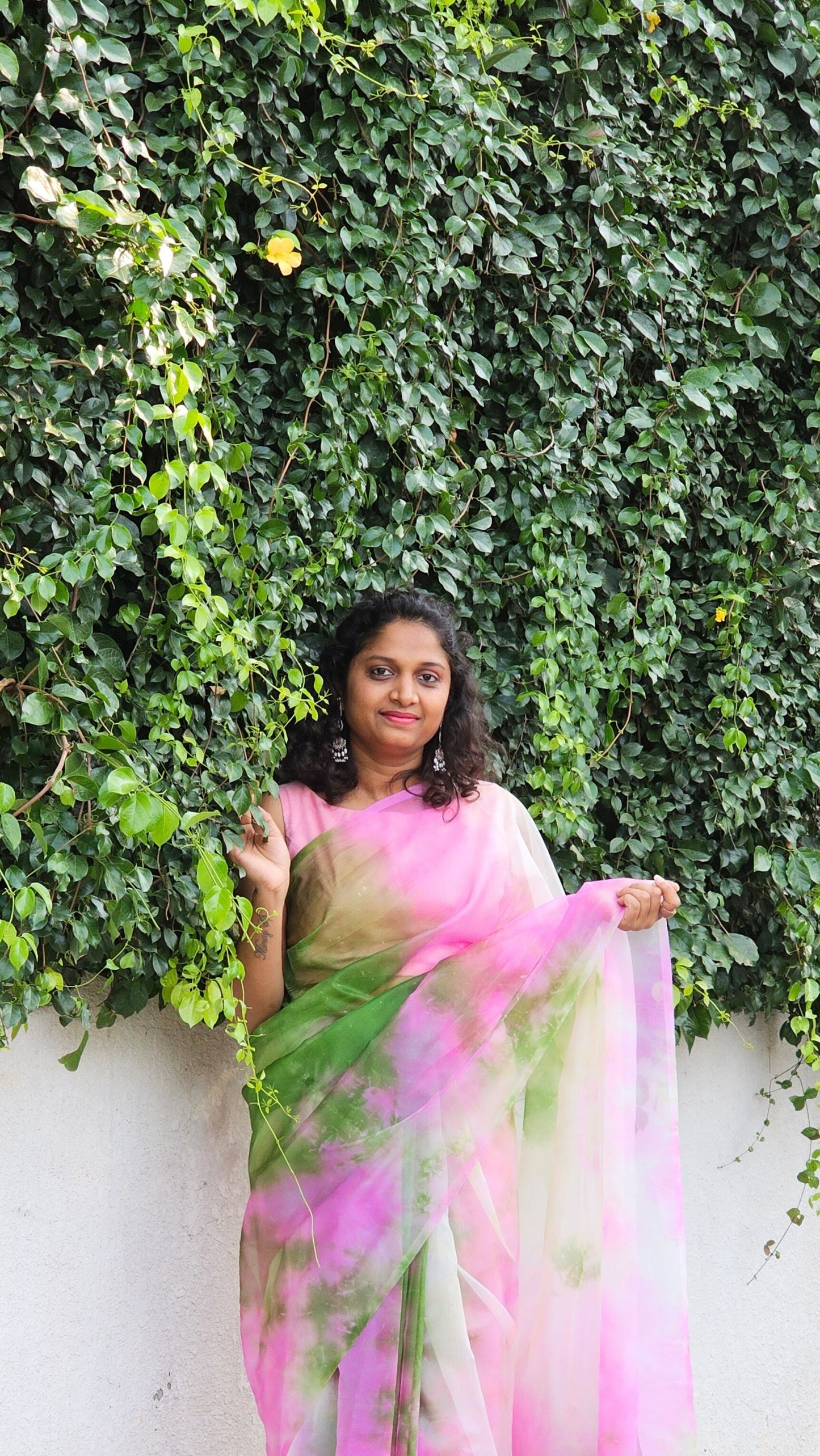 Orchid Garden - Banna's signature organza saree