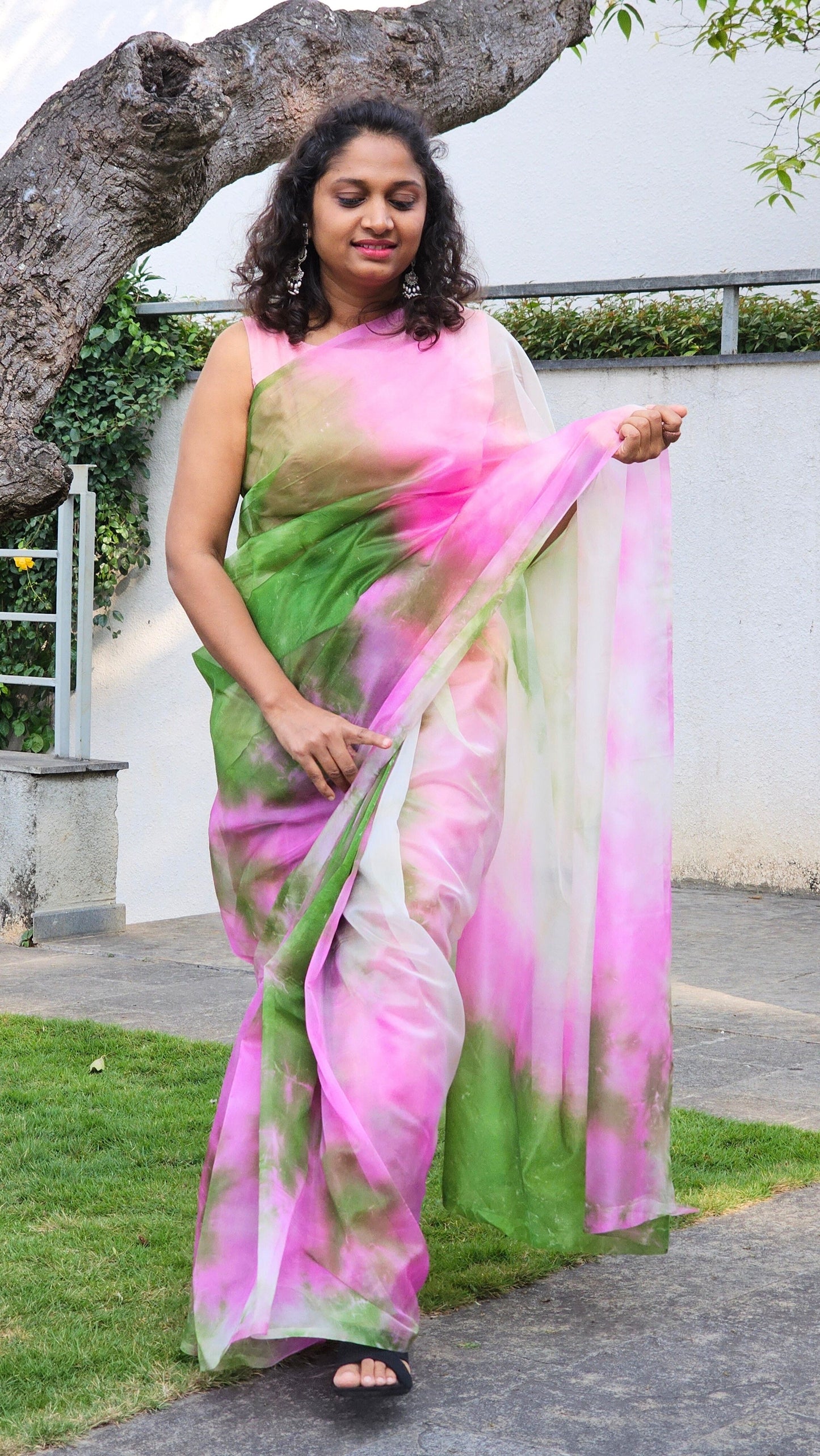 Orchid Garden - Banna's signature organza saree