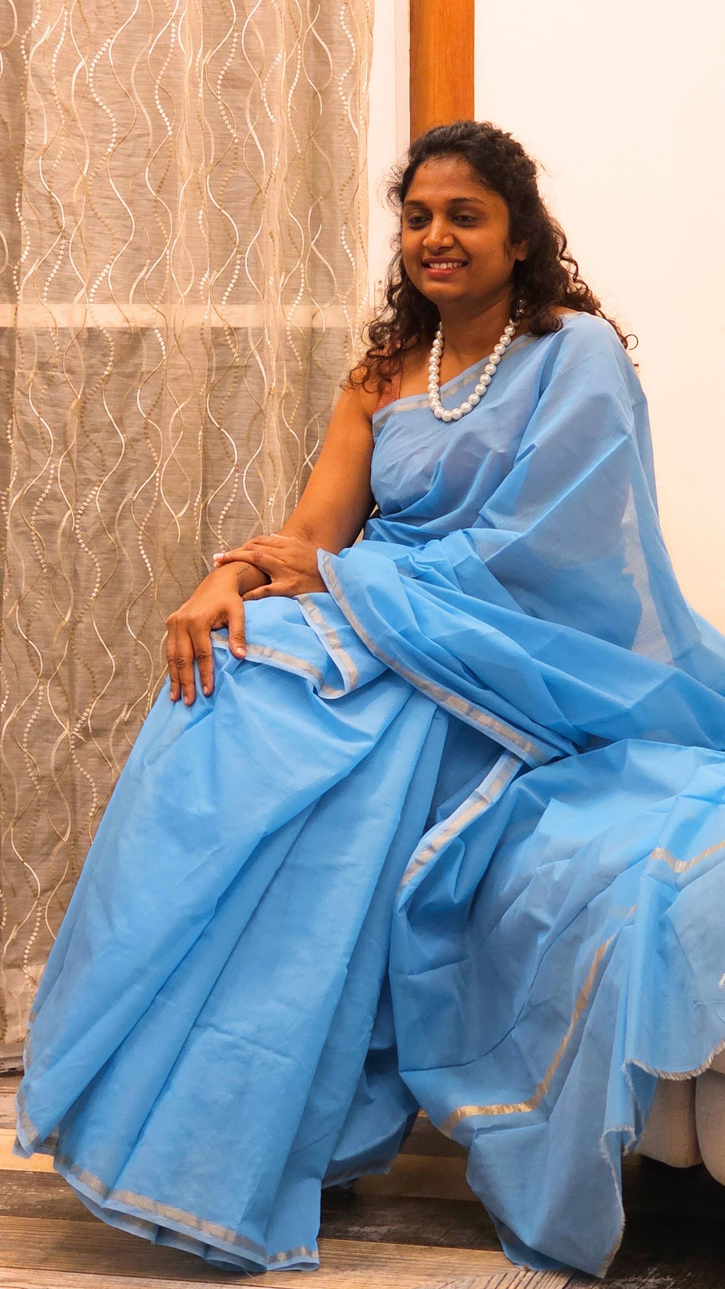 Work love, everyday saree - Blue