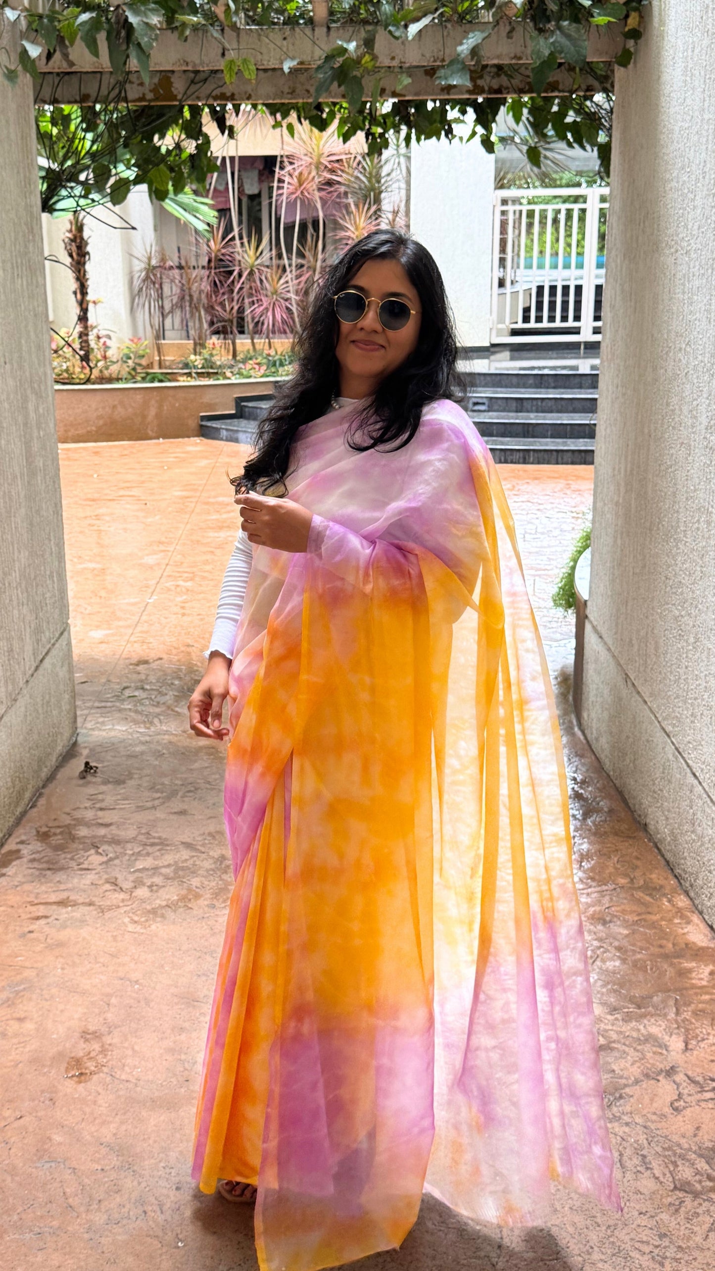 Orange Wedding Bouquet  - Banna's signature organza saree