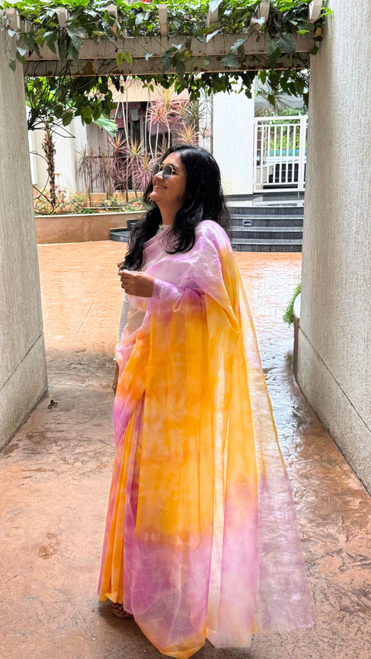 Orange Wedding Bouquet  - Banna's signature organza saree