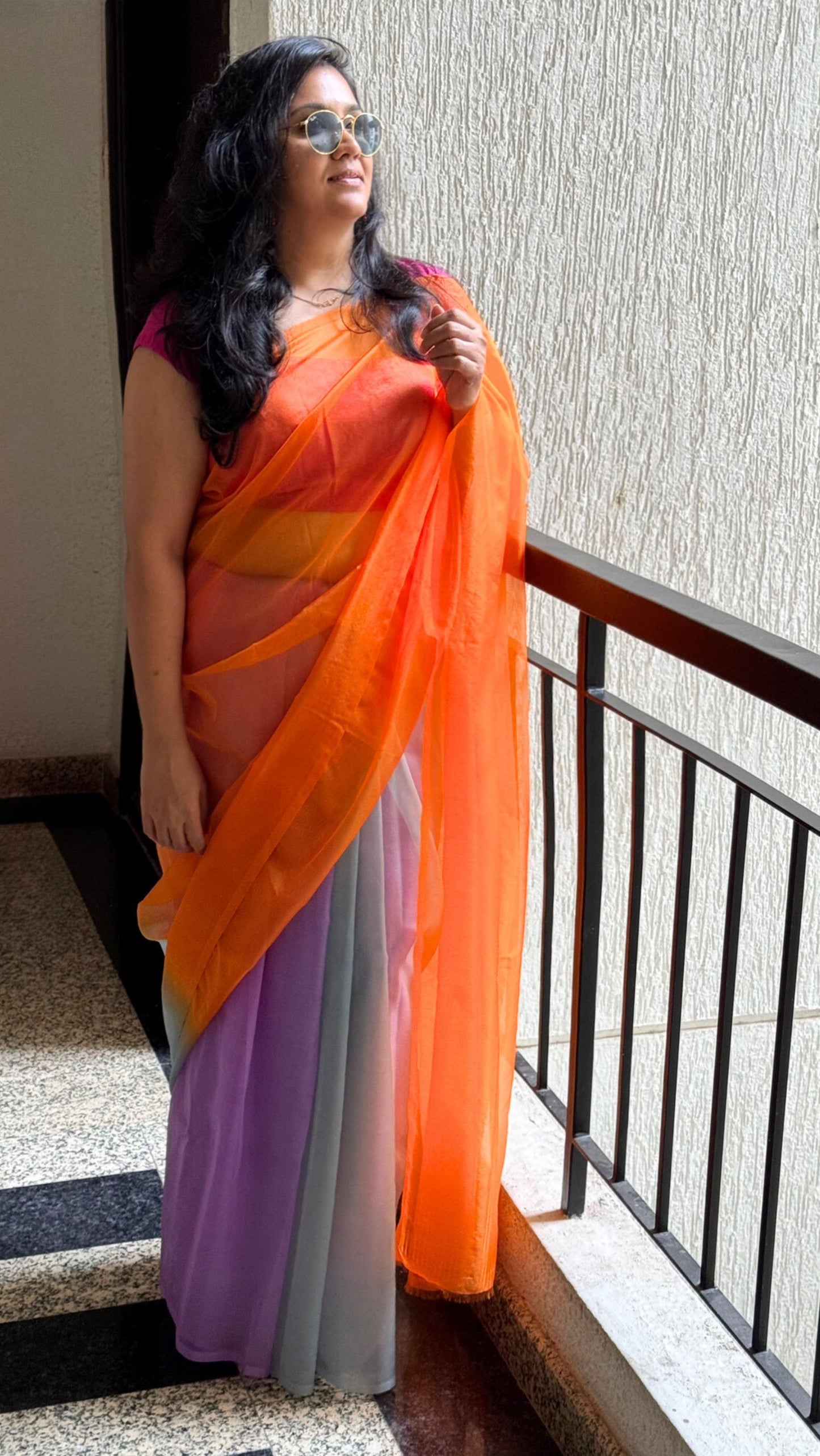 Kingfisher Bird - Banna's signature organza saree