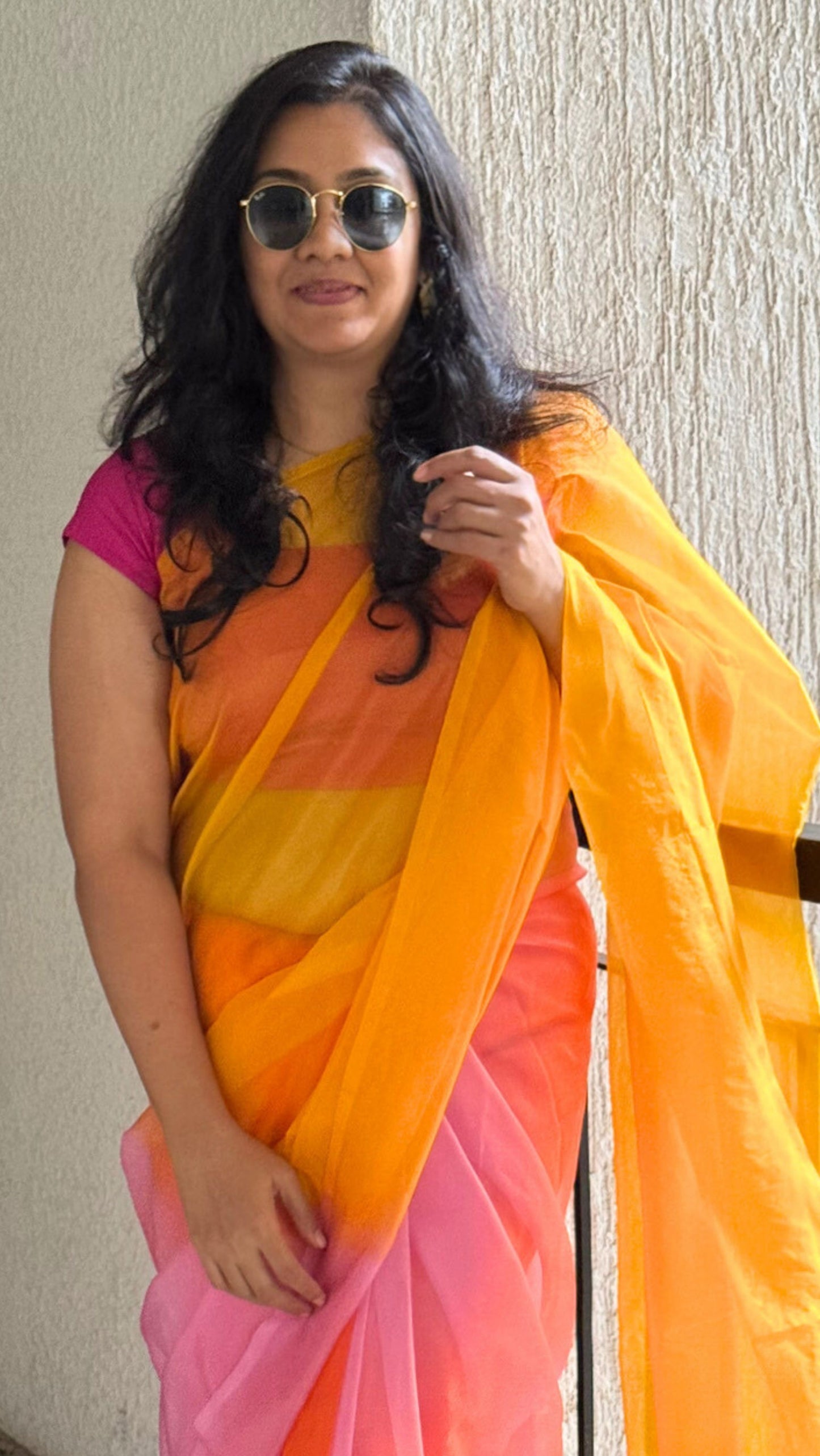 Lantana Camara (Beli Hoovu) - Banna's signature organza saree