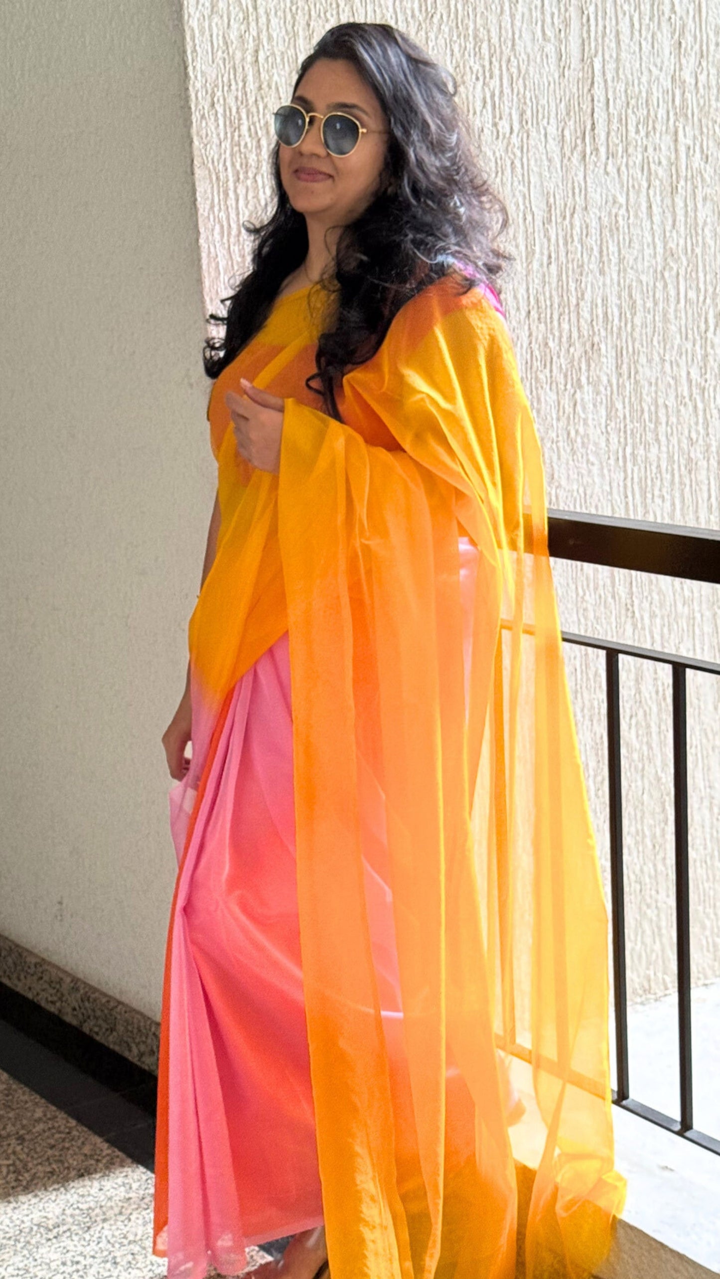 Lantana Camara (Beli Hoovu) - Banna's signature organza saree