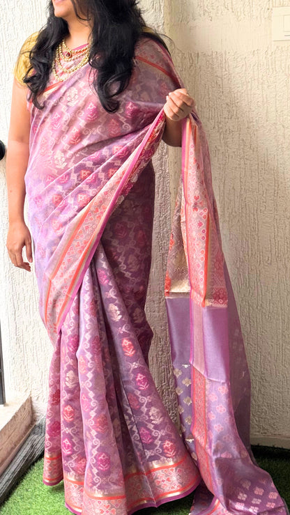 Cotton Silk Saree in Lavender