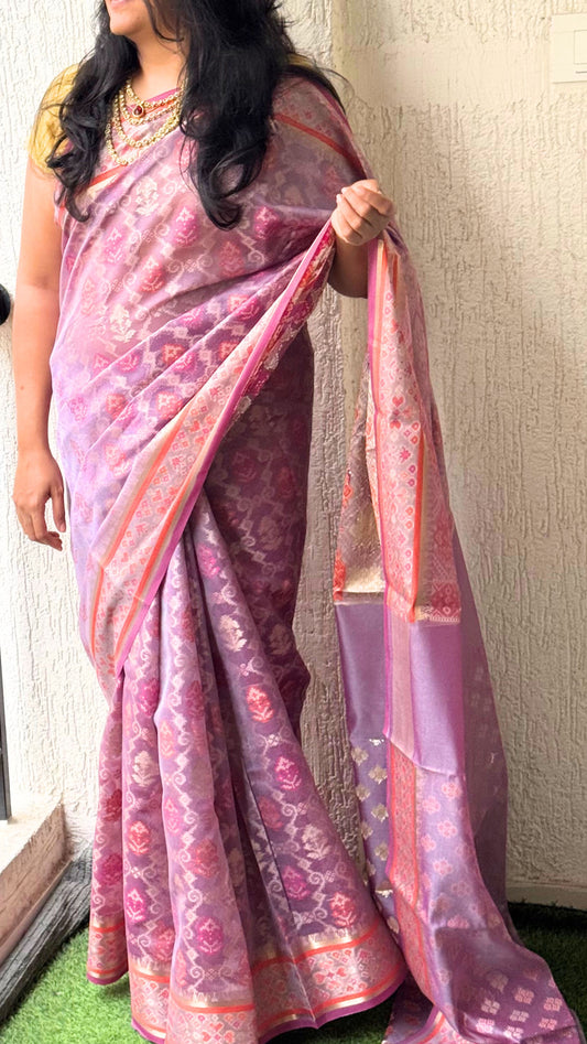 Cotton Silk Saree in Lavender