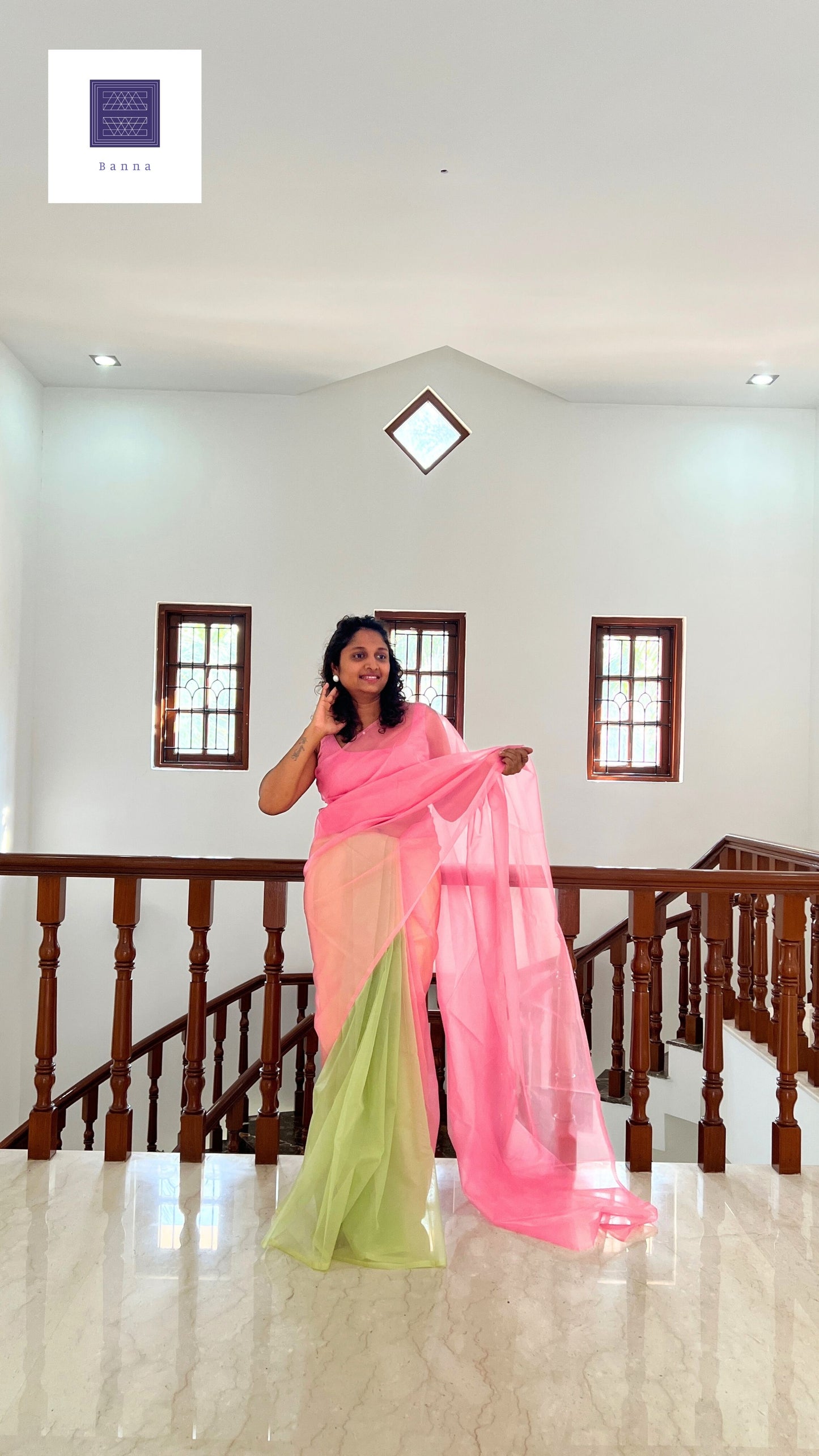 Light Bloom - Banna's signature organza saree