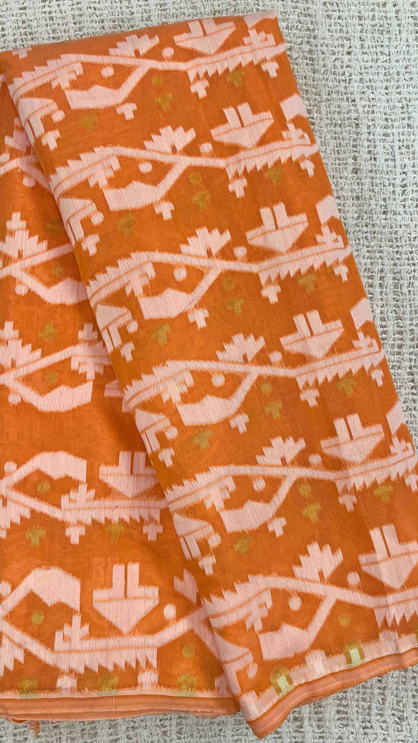 Cotton saree - Orange