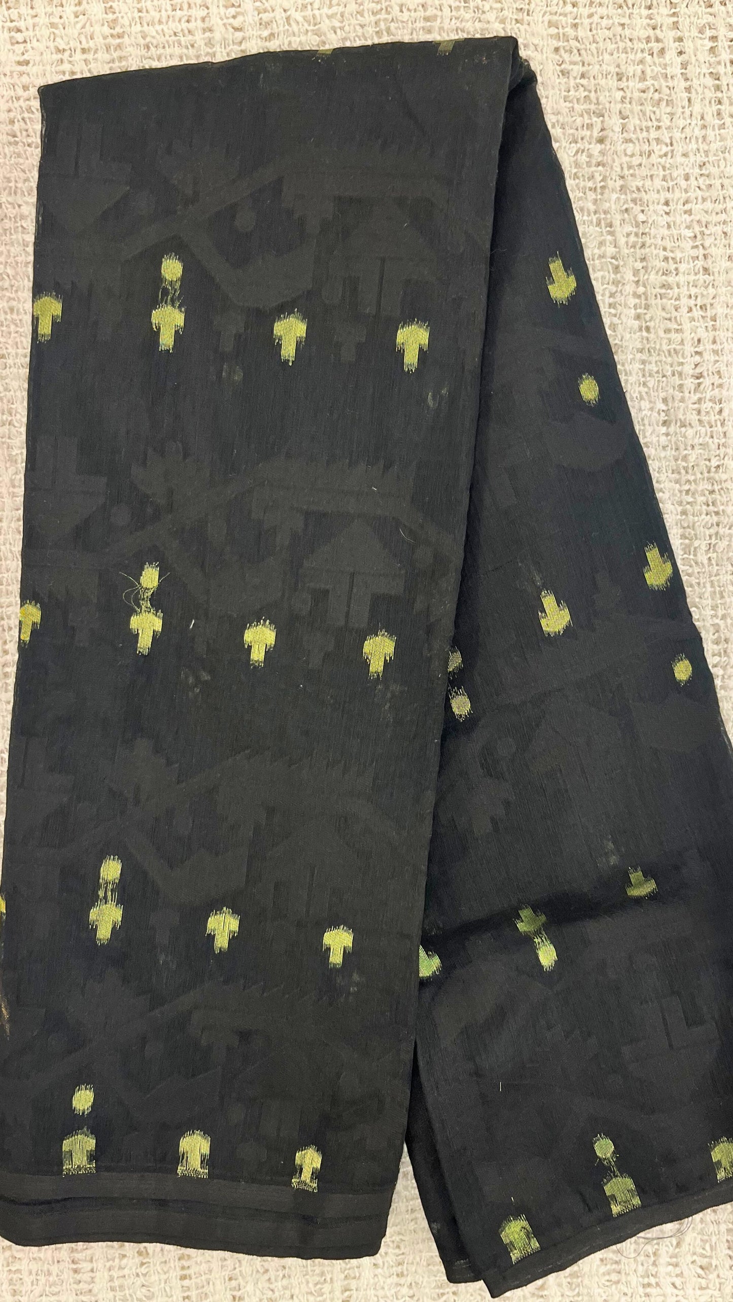 Cotton Jamdani Saree - Black