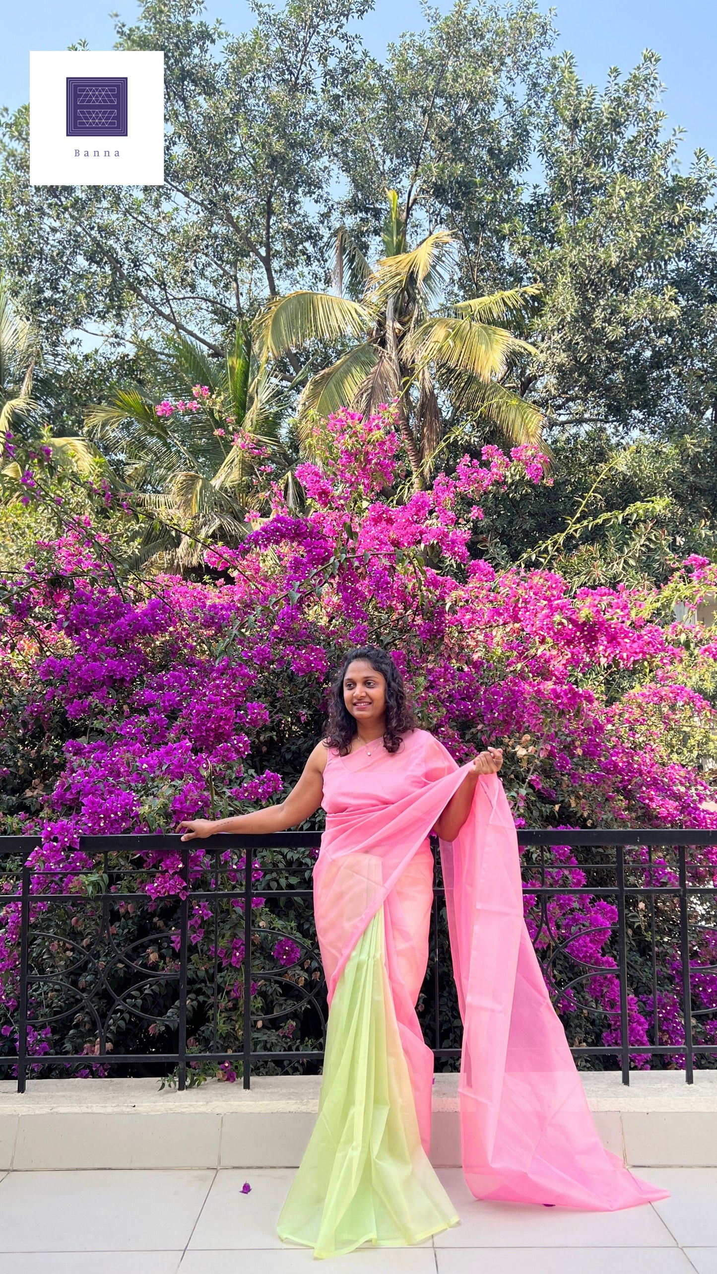 Light Bloom - Banna's signature organza saree