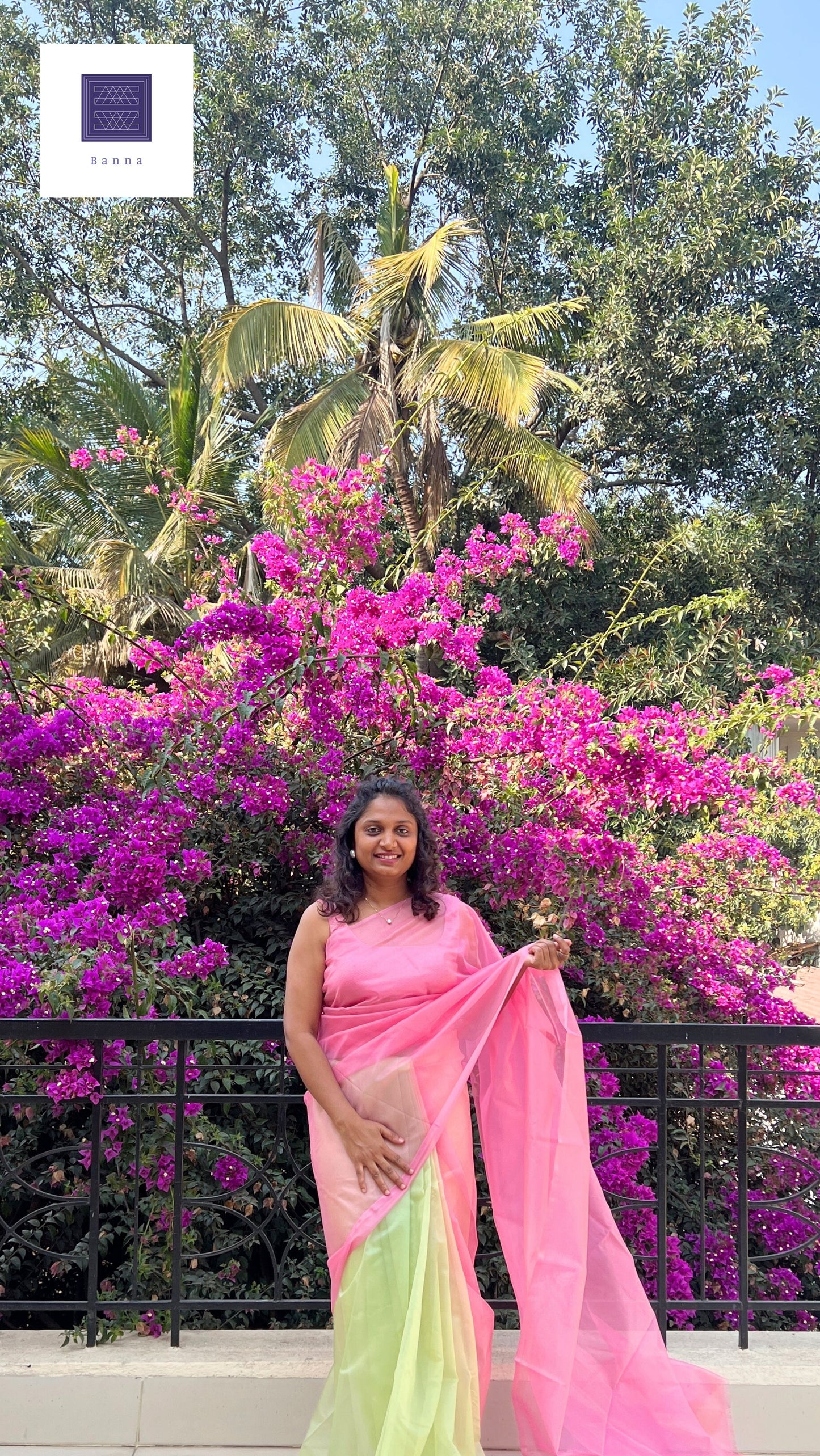 Light Bloom - Banna's signature organza saree