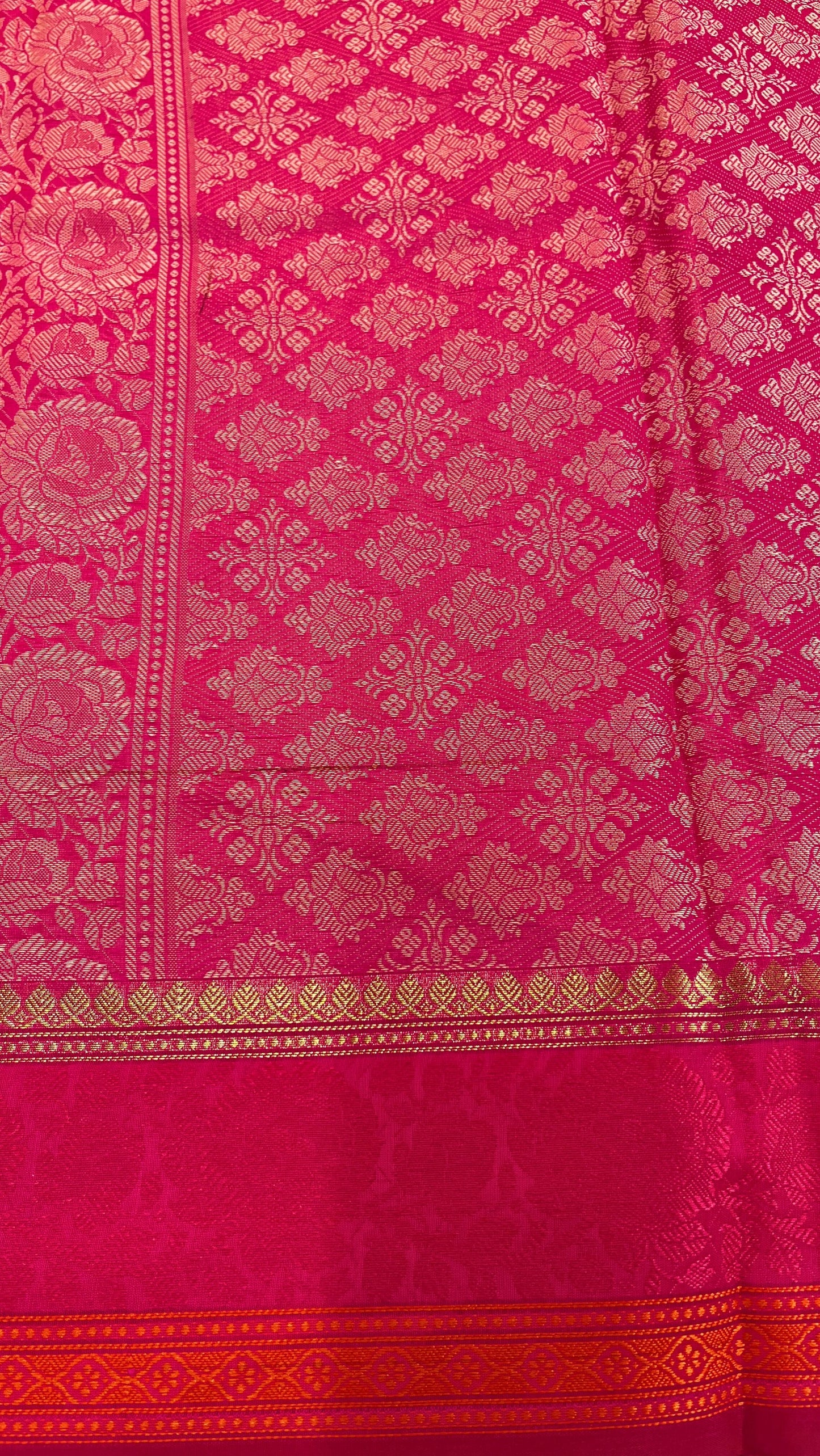 Cotton Silk Saree with thread weaving - Rani Pink