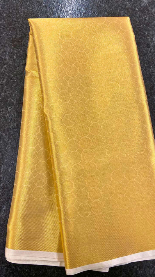 Tissue Brocade saree Kanjeevaram weaving - Off White and Gold