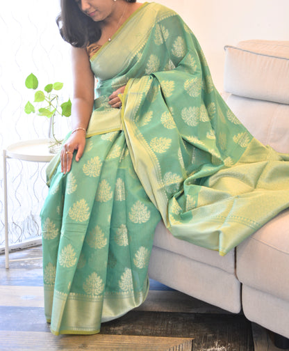 Banaras Silk cotton - Green