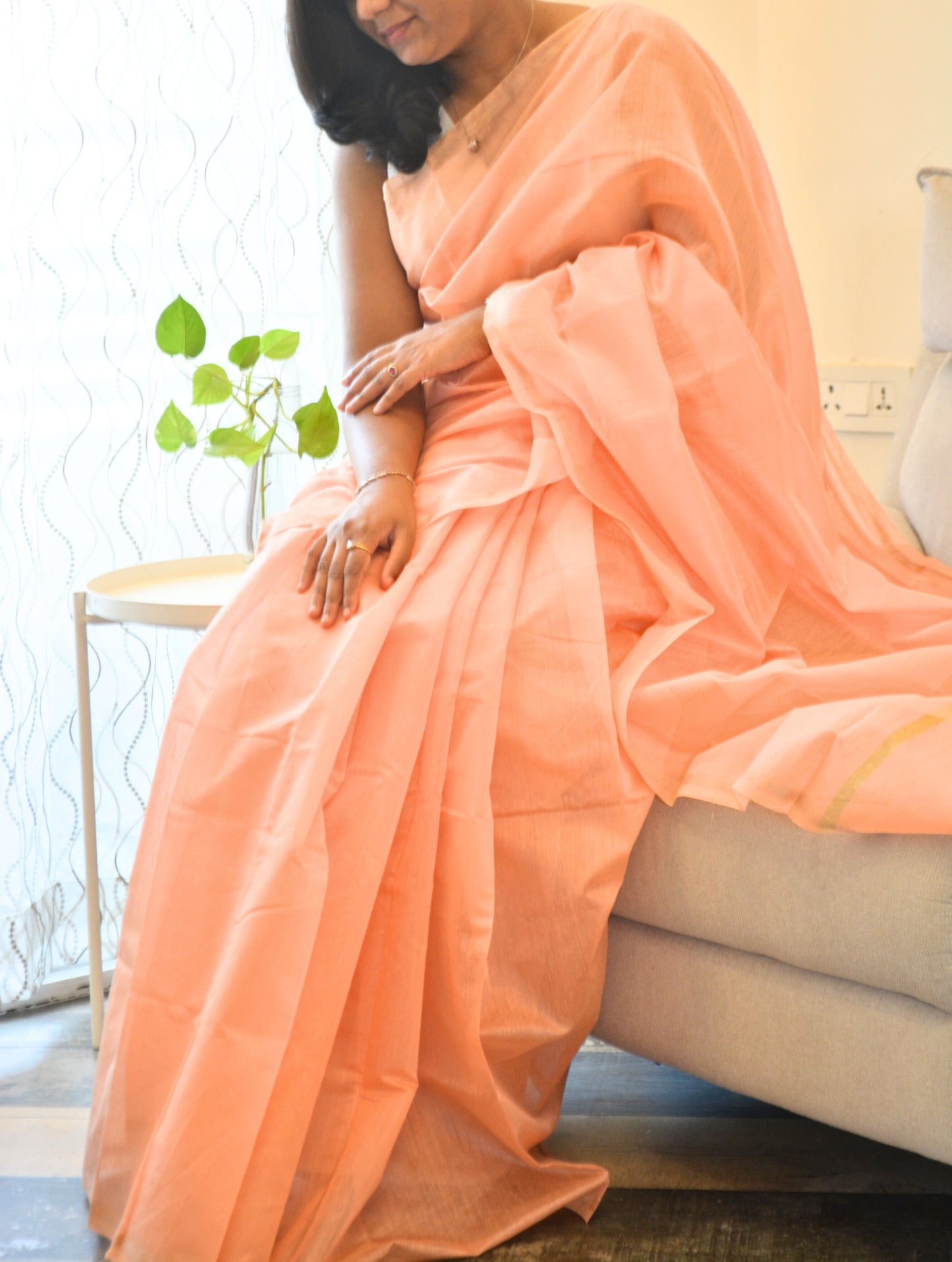 Work love, everyday saree - Light Orange