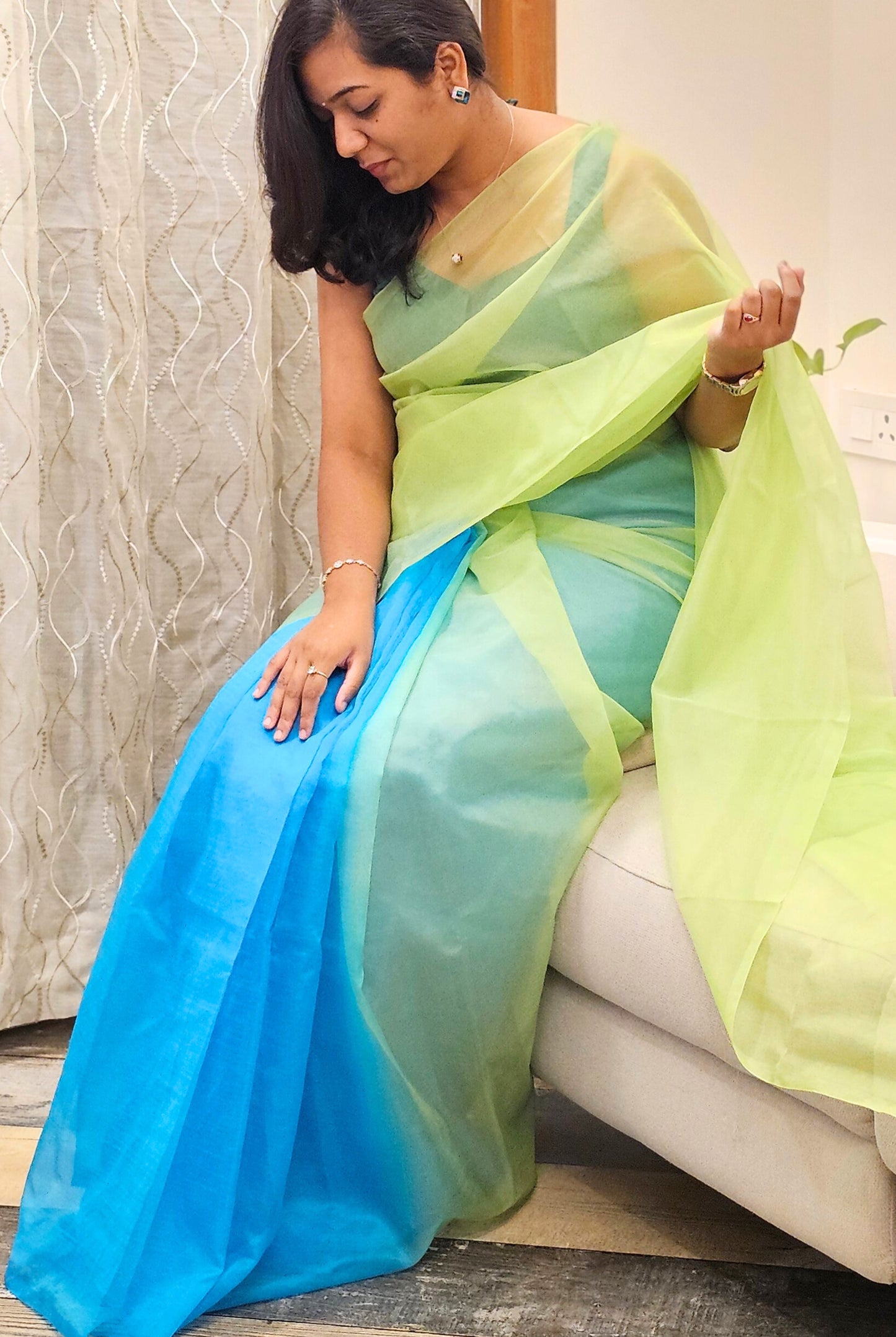 Blue and Green - Banna's signature saree