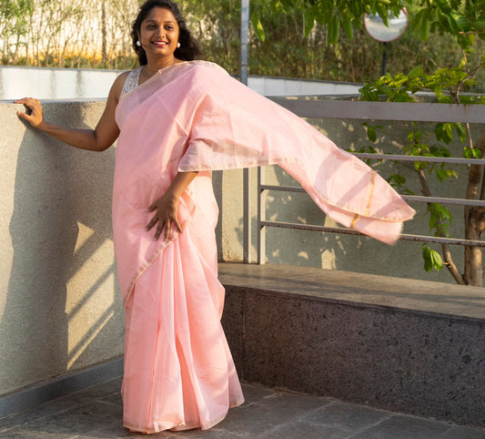 Work love, everyday saree - Baby Pink