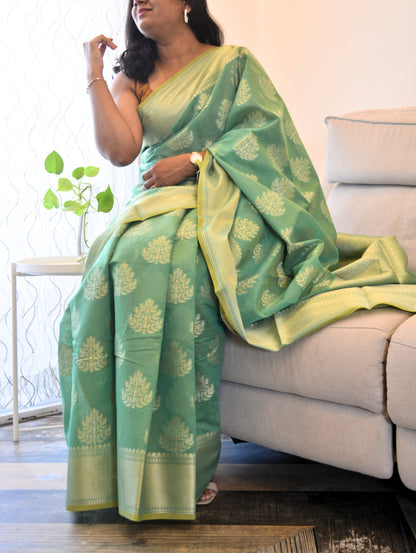 Banaras Silk cotton - Green