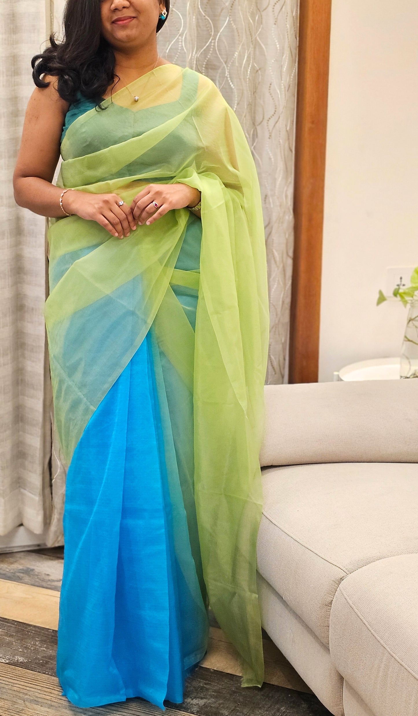 Blue and Green - Banna's signature saree